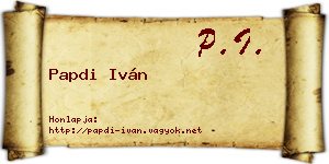 Papdi Iván névjegykártya